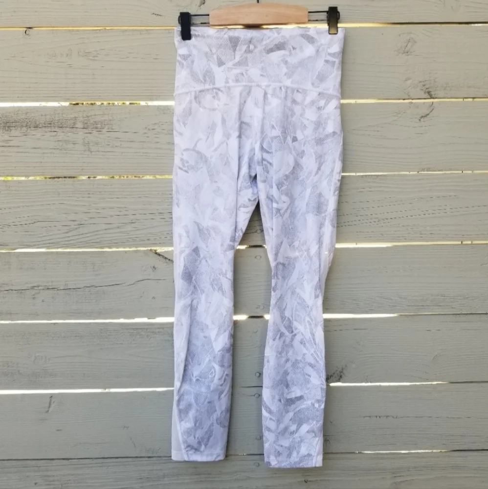 Lululemon Train Times 7/8 Mesh Leggings Jasmine White Sz 6